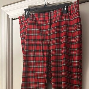 Talbots Hampshire Ankle Pant, red plaid